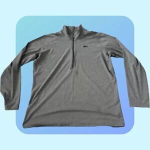 Rei Mens Gray Activewear Striped 1/2 Zip Pullover Long Sleeve Shirt Top XL